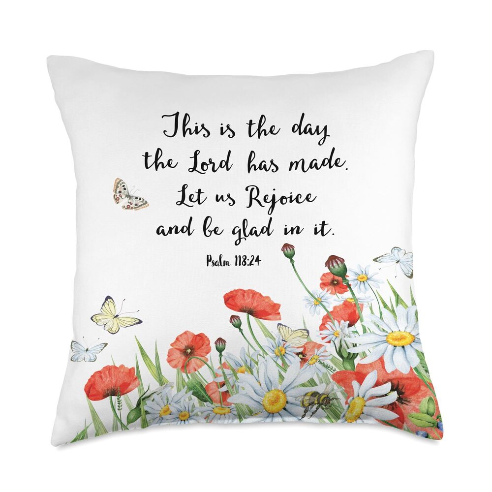 6303 Floral Poppy Throw Pillow